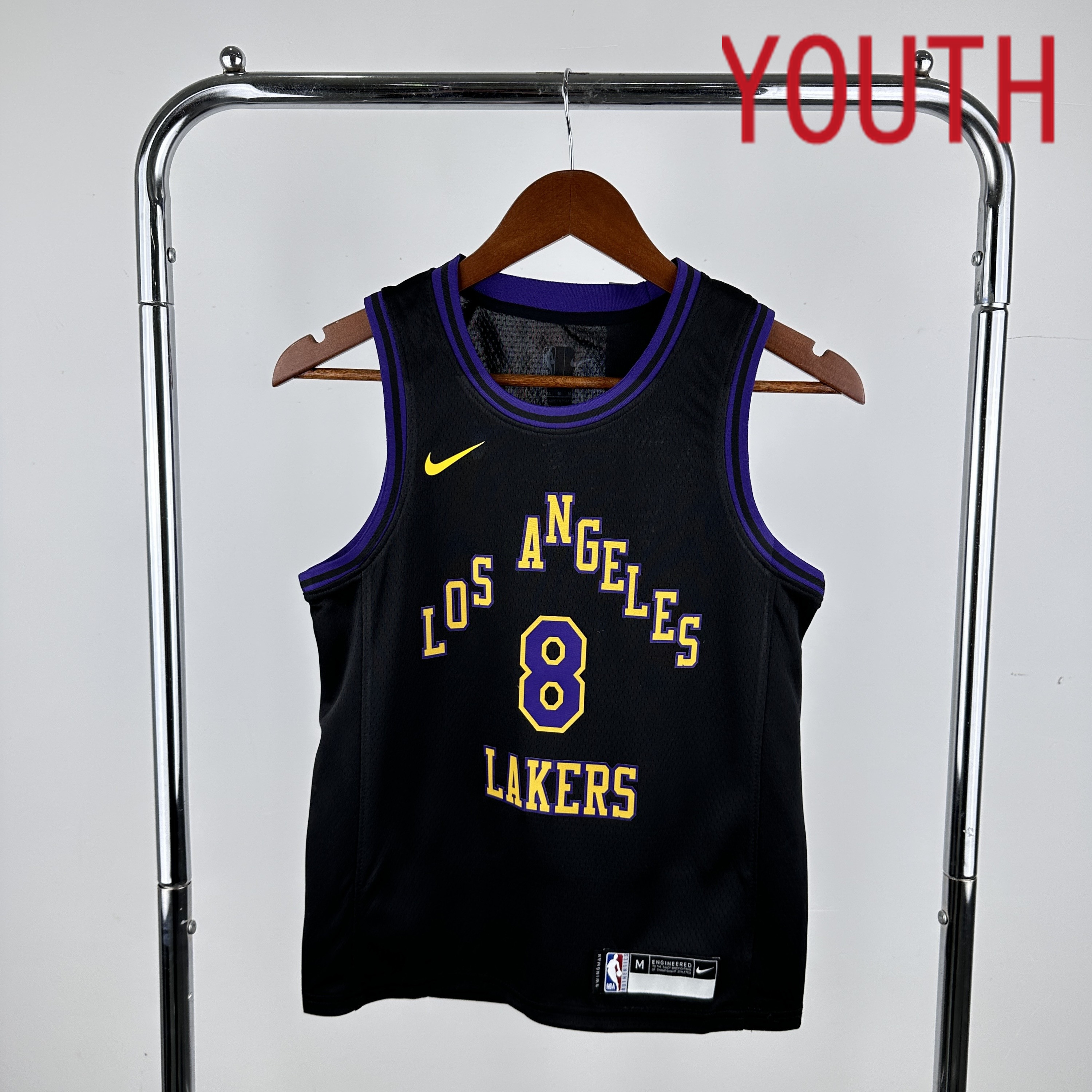 Youth Los Angeles Lakers #8 Bryant Black City Edition Nike 2024 NBA Jersey